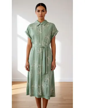 Garde-robe - Halflang Kleedje - Kaki