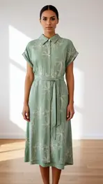 Garde-robe - Halflang Kleedje - Kaki