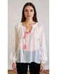 Garde-robe - Blouse - Wit-roze