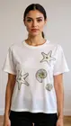 Garde-robe - T-shirt - Wit-groen