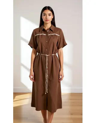 Garde-robe - Lang kleed - Bruin