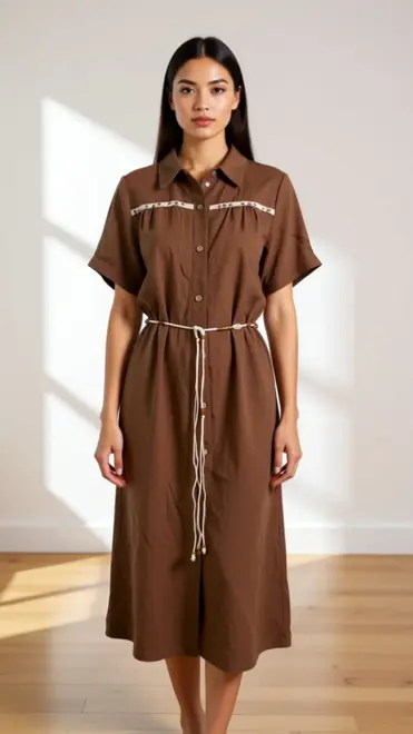 Garde-robe - Lang kleed - Bruin