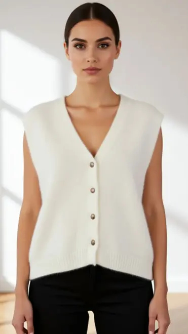 Garde-robe - Gilet - Ecru