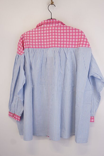 Garde-robe - Blouse - Blauw-roze