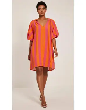 Garde-robe - Kort Kleedje - Fushia-oranje