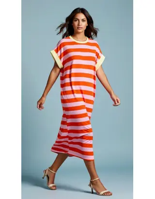 Garde-robe - Lang kleed - Fushia-oranje