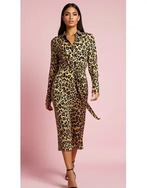 Garde-robe - Lang kleed - Zwart-beige