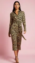 Garde-robe - Lang kleed - Zwart-beige