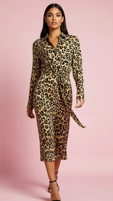 Garde-robe - Lang kleed - Zwart-beige