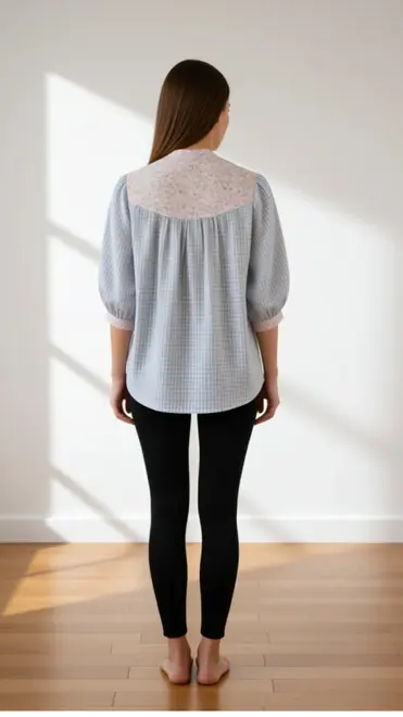 Garde-robe - Blouse - Blauw-roze