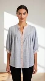 Garde-robe - Blouse - Blauw-roze