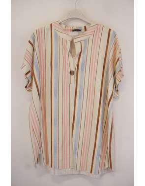 Garde-robe - Blouse - Blauw-roze