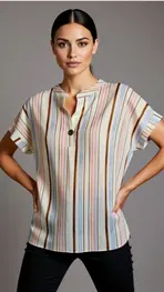 Garde-robe - Blouse - Blauw-roze