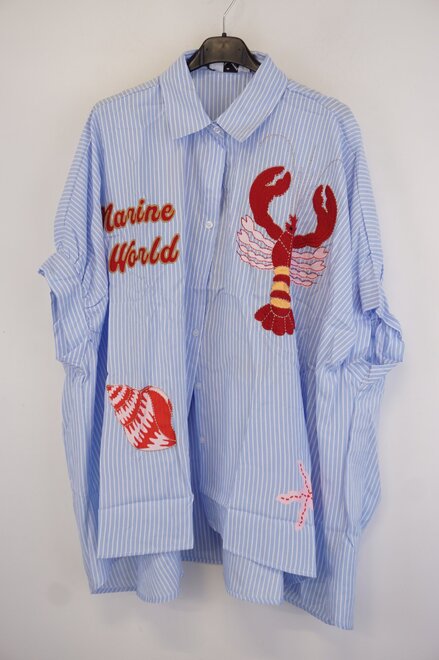 Garde-robe - Tuniek - Wit-blauw