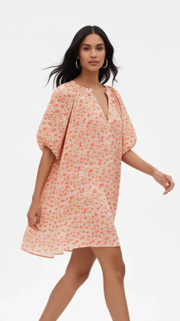 Garde-robe - Kort Kleedje - Fushia-oranje