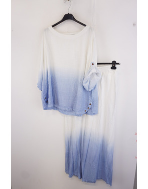 Garde-robe - Twin-set - Wit-blauw