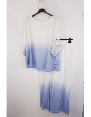 Garde-robe - Twin-set - Wit-blauw