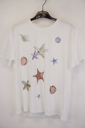 Garde-robe - T-shirt - Wit-blauw