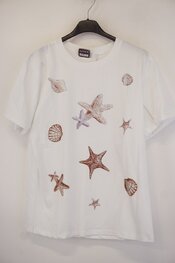Garde-robe - T-shirt - Wit-bruin