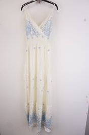 Garde-robe - Lang kleed - Wit-blauw