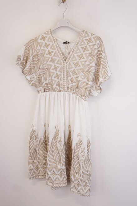 Garde-robe - Kort Kleedje - Goud-wit