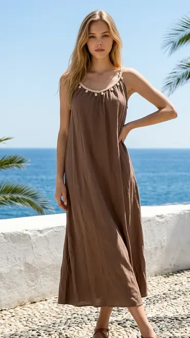 Garde-robe - Lang kleed - Bruin