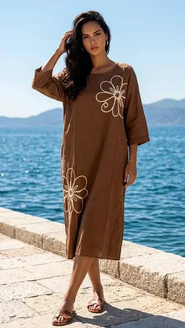 Garde-robe - Lang kleed - Bruin