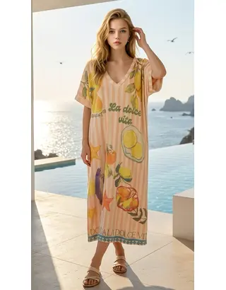 Garde-robe - Lang kleed - Roze-beige