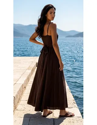Garde-robe - Lang kleed - Bruin