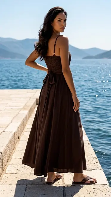 Garde-robe - Lang kleed - Bruin