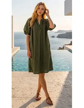 Garde-robe - Halflang Kleedje - Kaki