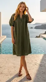 Garde-robe - Halflang Kleedje - Kaki