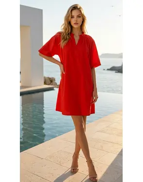 Garde-robe - Halflang Kleedje - Rood