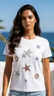 Garde-robe - T-shirt - Wit-blauw