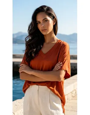 Garde-robe - T-shirt - Donker oranje