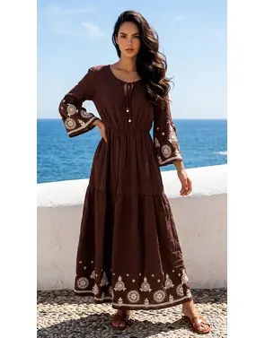 Garde-robe - Lang kleed - Bruin