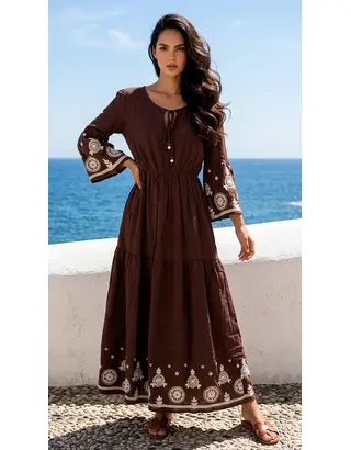 Garde-robe - Lang kleed - Bruin