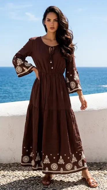 Garde-robe - Lang kleed - Bruin