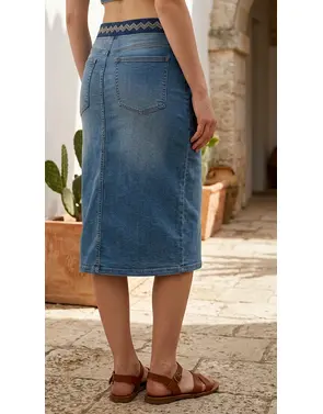 Garde-robe - Halflange Rok - Jeans licht