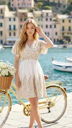 Garde-robe - Kort Kleedje - Goud-wit
