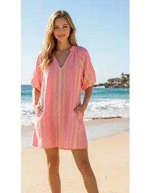 Garde-robe - Kort Kleedje - Fluo roze