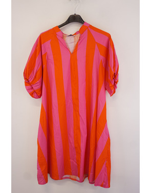 Garde-robe - Halflang Kleedje - Fushia-oranje
