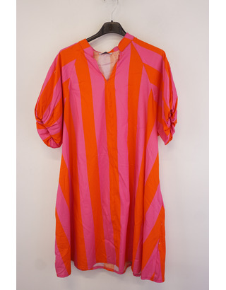 Garde-robe - Halflang Kleedje - Fushia-oranje