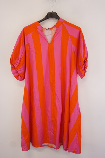 Garde-robe - Halflang Kleedje - Fushia-oranje