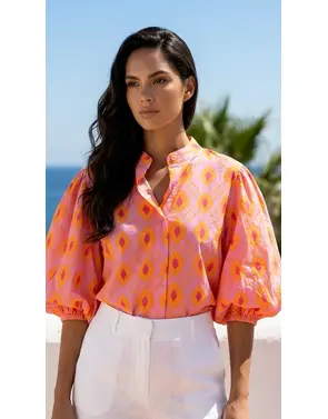 Garde-robe - Blouse - Fushia-oranje