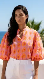 Garde-robe - Blouse - Fushia-oranje