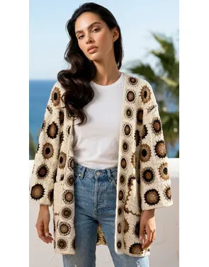 Garde-robe - Gilet - Zwart-beige