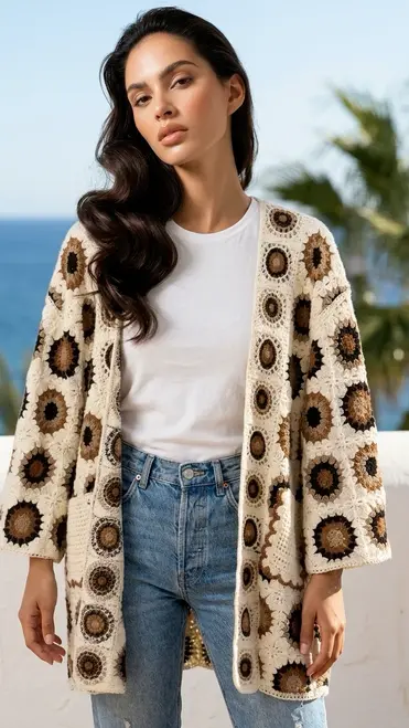Garde-robe - Gilet - Zwart-beige