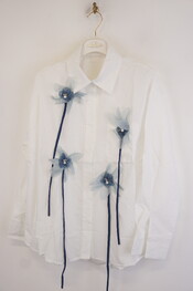 Garde-robe - Blouse - Wit-blauw