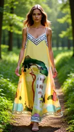Garde-robe - Lang kleed - Geel